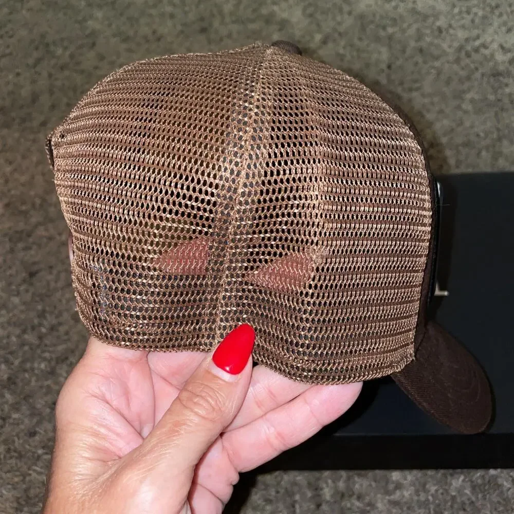 John Hatter Co Hat Cap Snap Back Mesh Trucker Brown Legend Baseball Snap Back